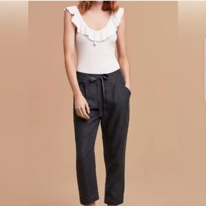 WILFRED Black Allant Cropped Linen Pant Size 0 Aritzia